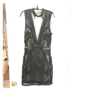 Babe rhinestones black dress